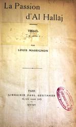 Massignon, Louis (1883-1962). Essai sur les origines du lexique technique de la mystique musulmane. Paris, P. Geuthner, 1914-1922.